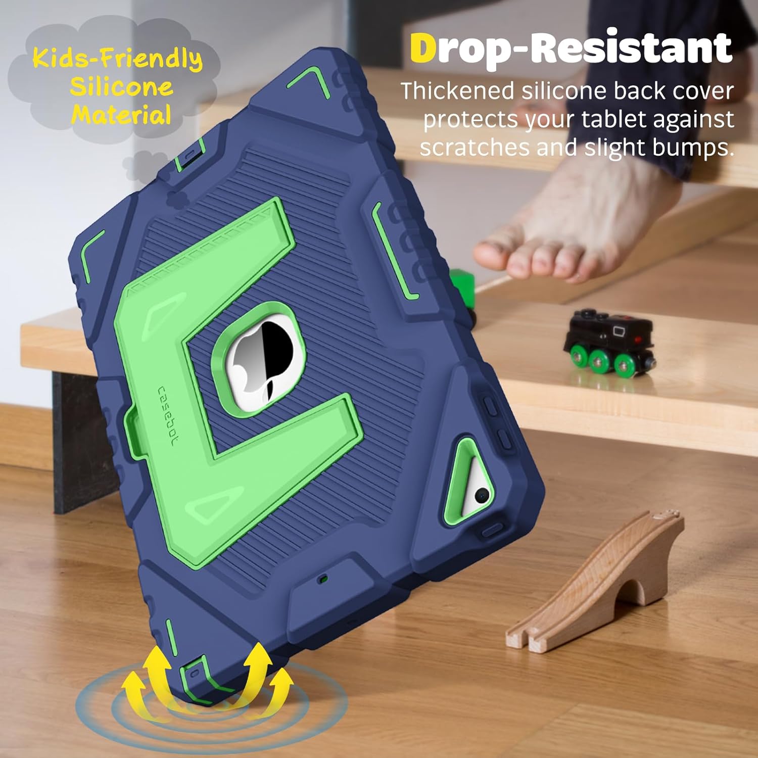 Thumbnail 5 de FINTIE Kids Rugged Case for iPad 9th/8th/7th Gen (10.2-inch) with Built-in Kickstand – Navy-Green