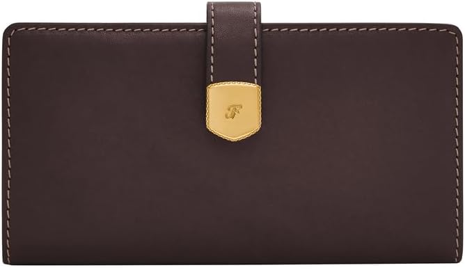 Thumbnail 6 de Fossil smooth leather tab bifold wallet with ID window, zip pocket and 12 card slots
