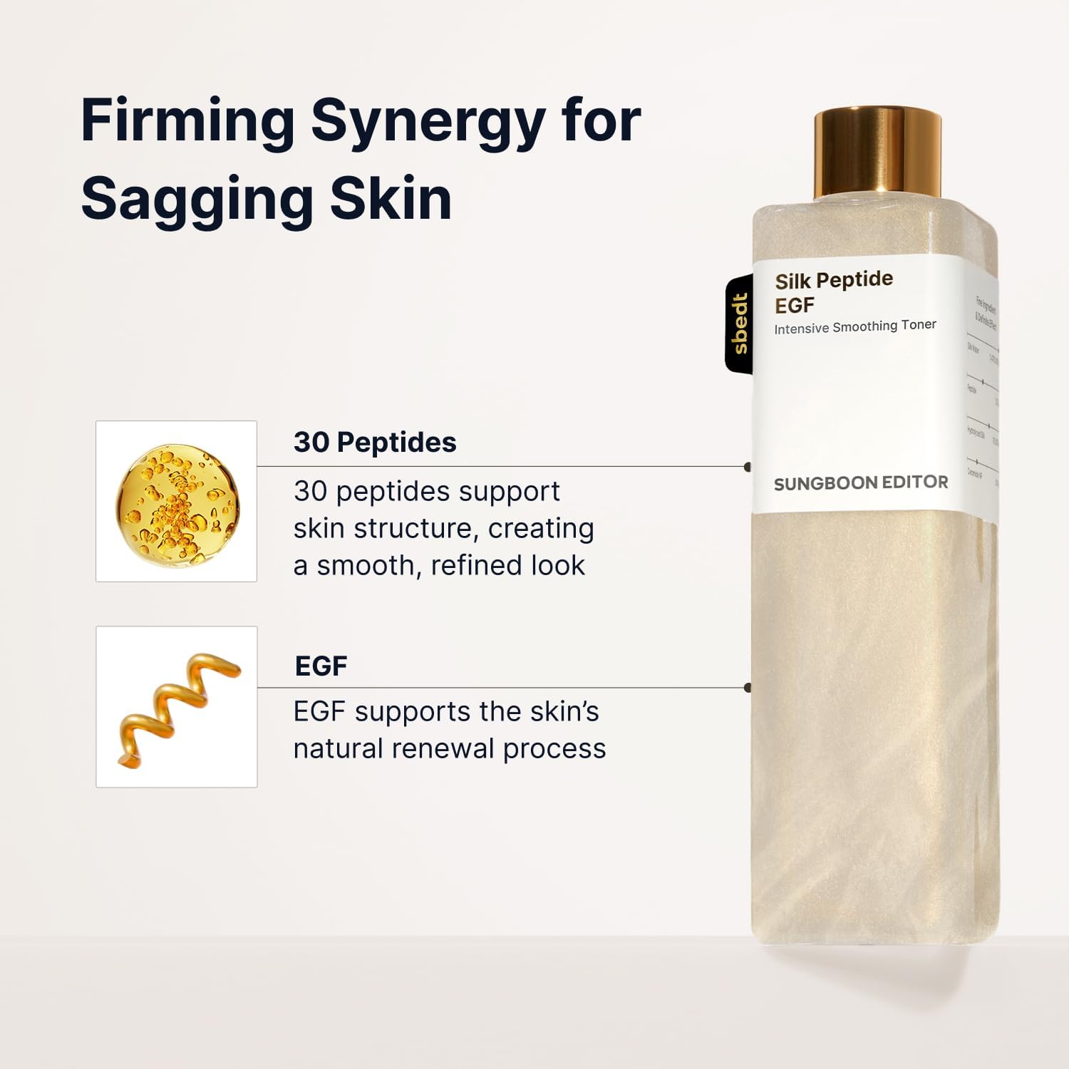 Detalle de SUNGBOON EDITOR 8800253029030 Silk Peptide EGF Toner, 300 mL Face & Body