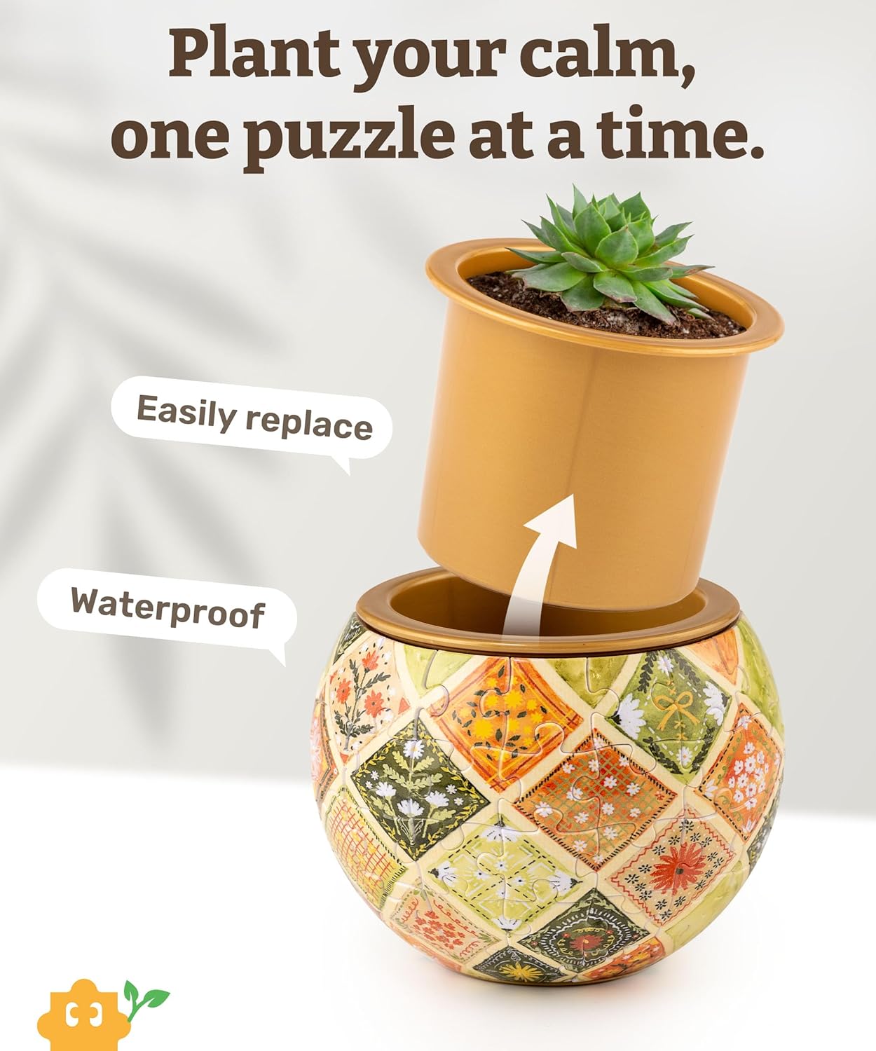 Detalle 2 de PieceRelax 3D Puzzle Planter Daisy Breeze — 80 Pieces