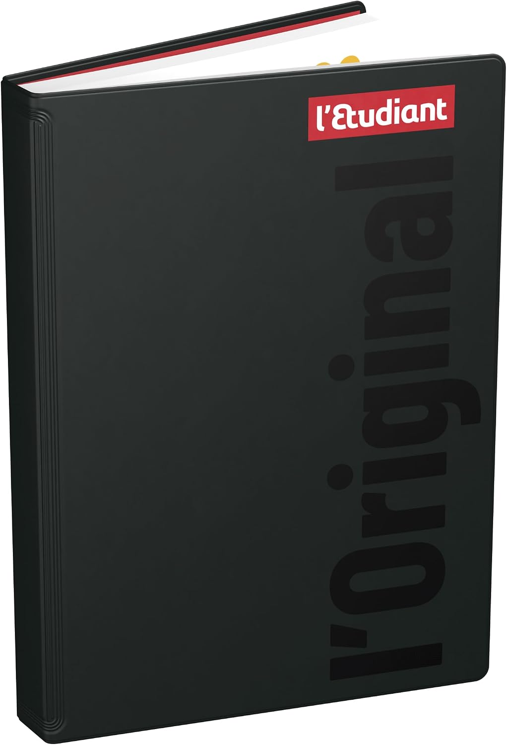 Detalle de L'ETUDIANT ORIGINAL NOIR Agenda Scolaire 2026-2027 – 1 jour par page, format 15x20 cm, couverture moulée