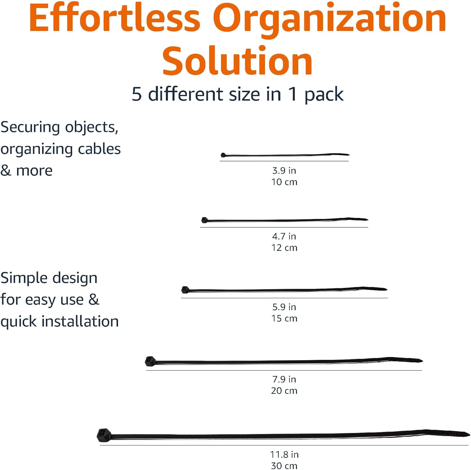 Thumbnail 2 de Amazon Basics Adjustable Cable Straps: Versatile Nylon Zip Ties for Cable Management