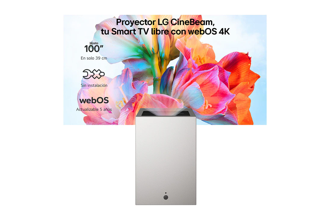Detalle de LG CineBeam S PU615U: proyector láser 4K UHD de tiro ultra corto con webOS