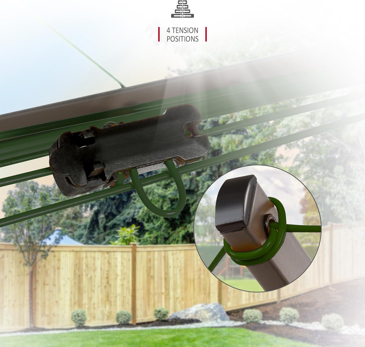 Thumbnail 5 de NETTA 4-Arm Rotary Washing Line 45m with Cover & Ground Spike (Green)