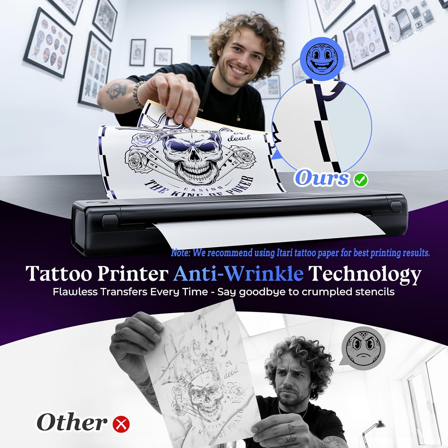 Thumbnail 2 de Itari A886 Tattoo Stencil Printer Kit — 10 pcs stencil printer 🖨