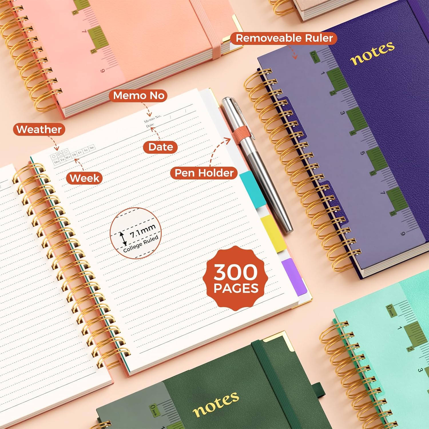 Detalle 2 de XYark Spiral Notebook, 300 Pages