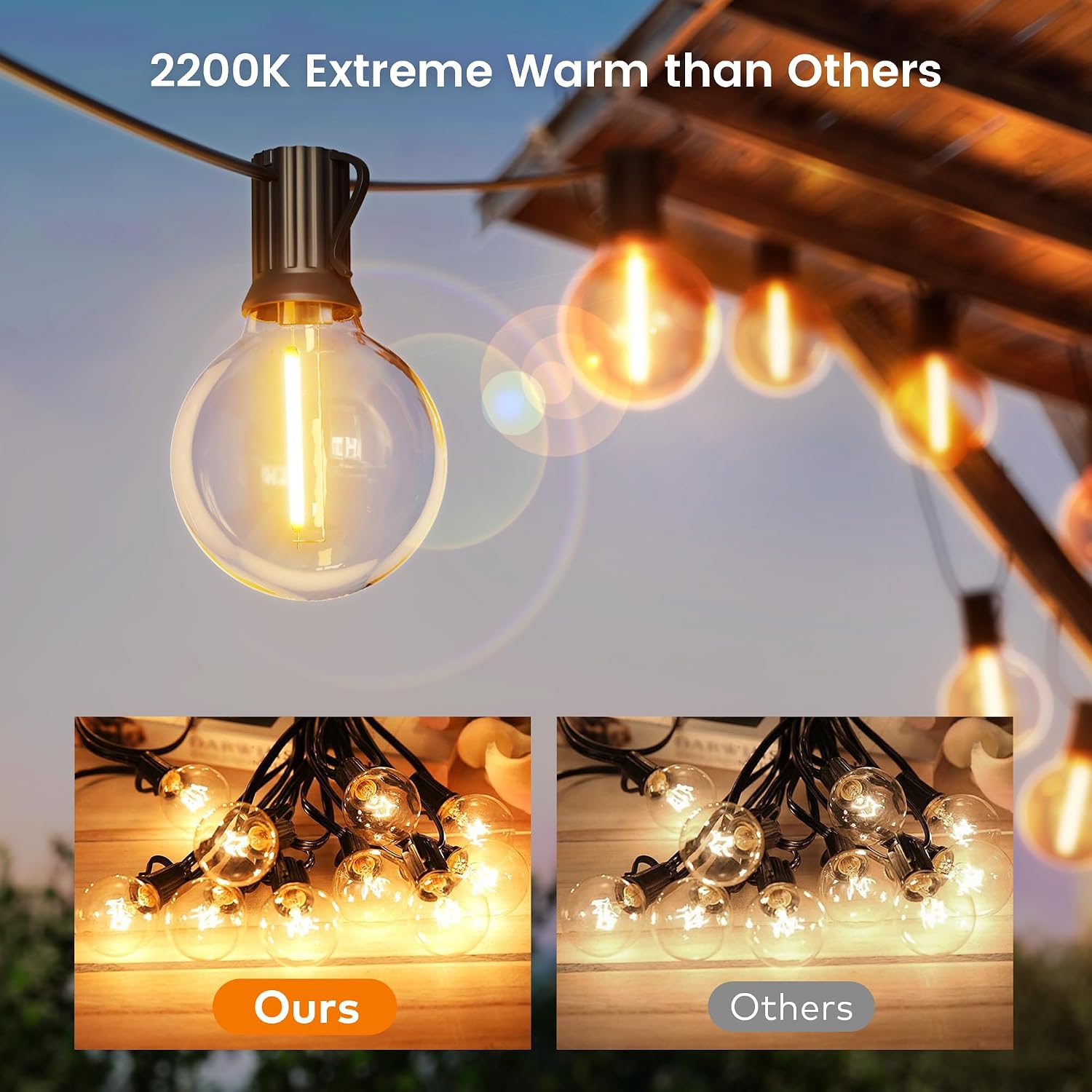 Thumbnail 1 de OHLUX 220 ft G40 LED String Lights, 2200K Warm White, Connectable
