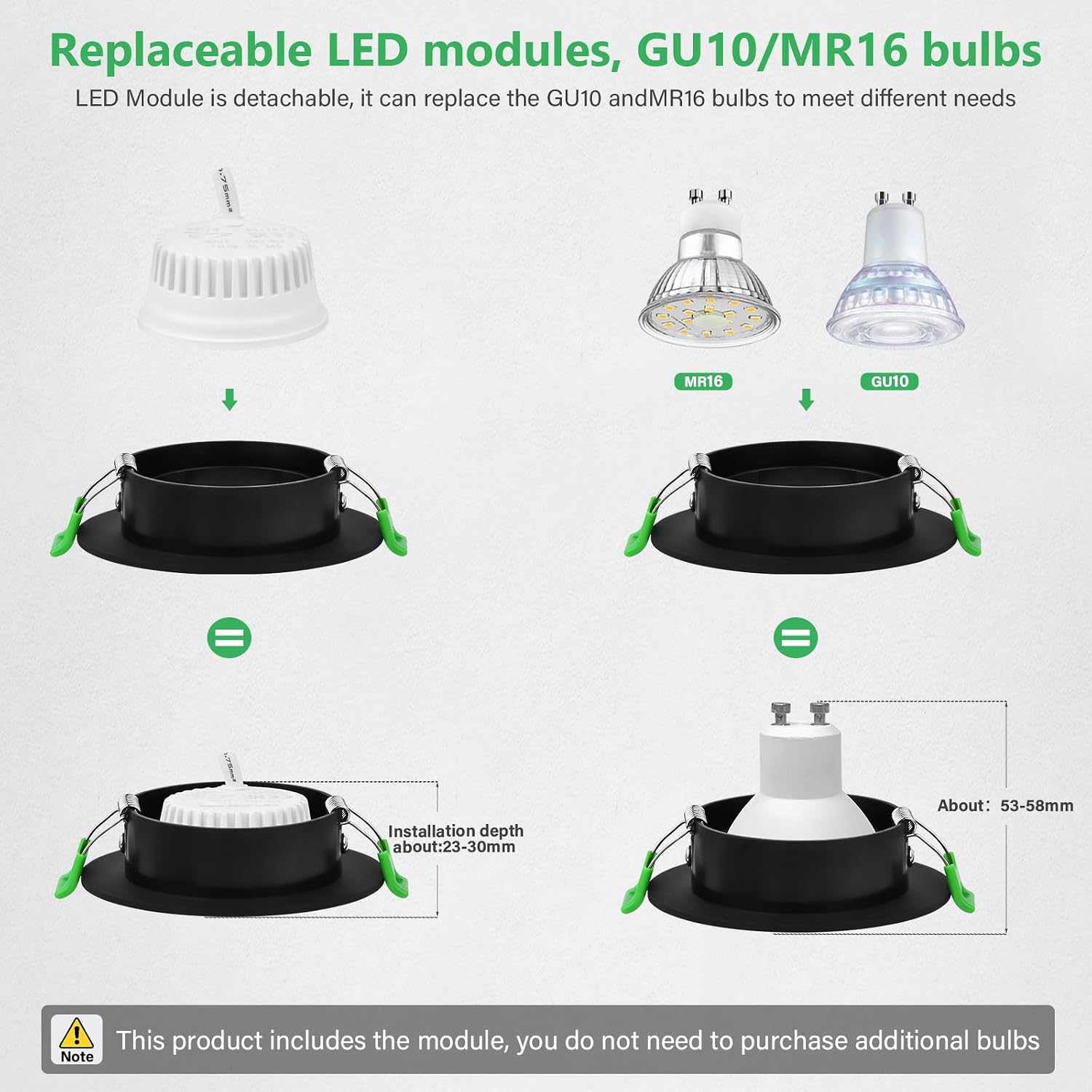 Detalle de GeyouLux LED Einbaustrahler 5 W 600 lm 230V