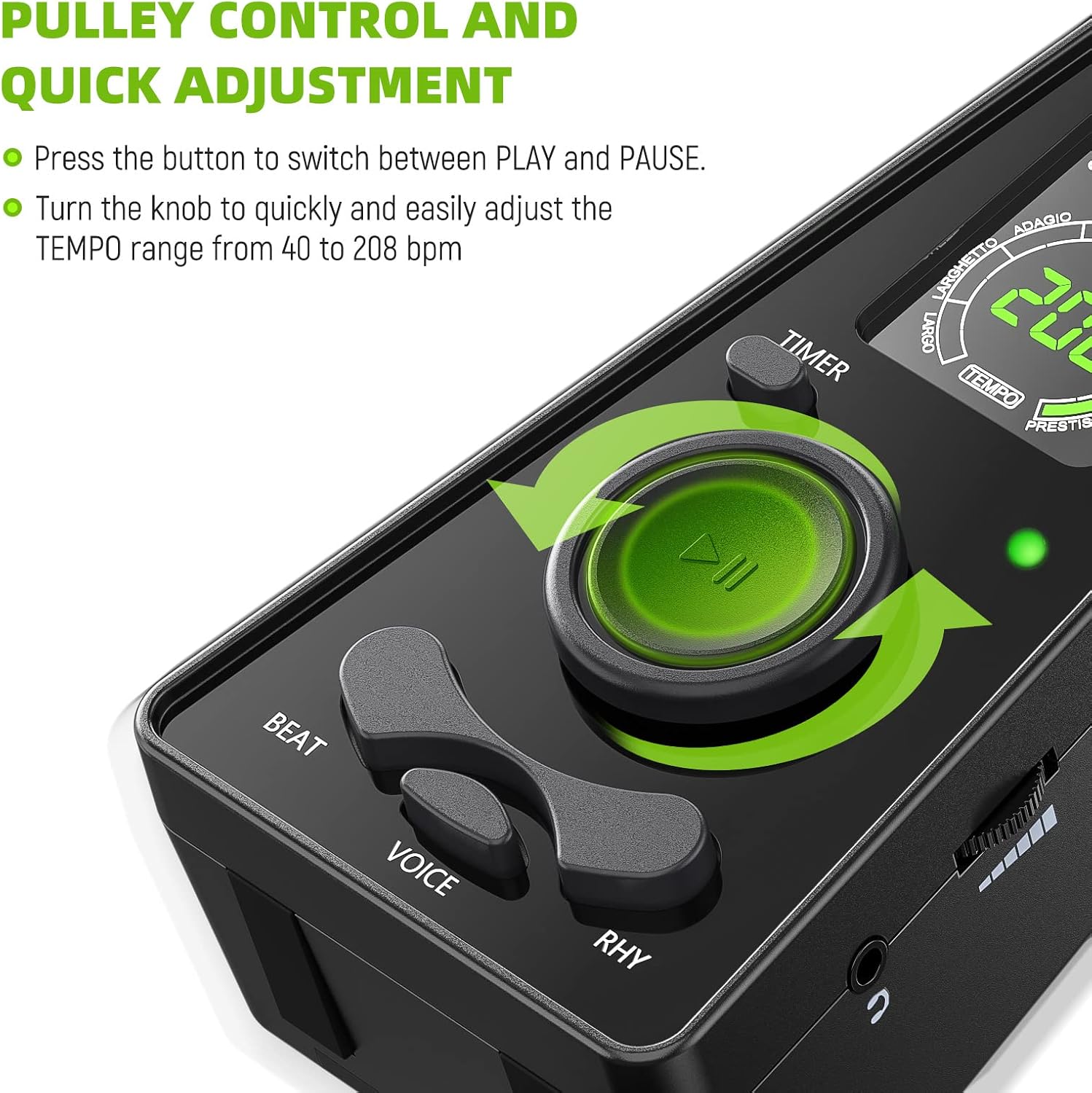 Detalle 1 de LEKATO Digital Metronome 40‑208 bpm 🎵