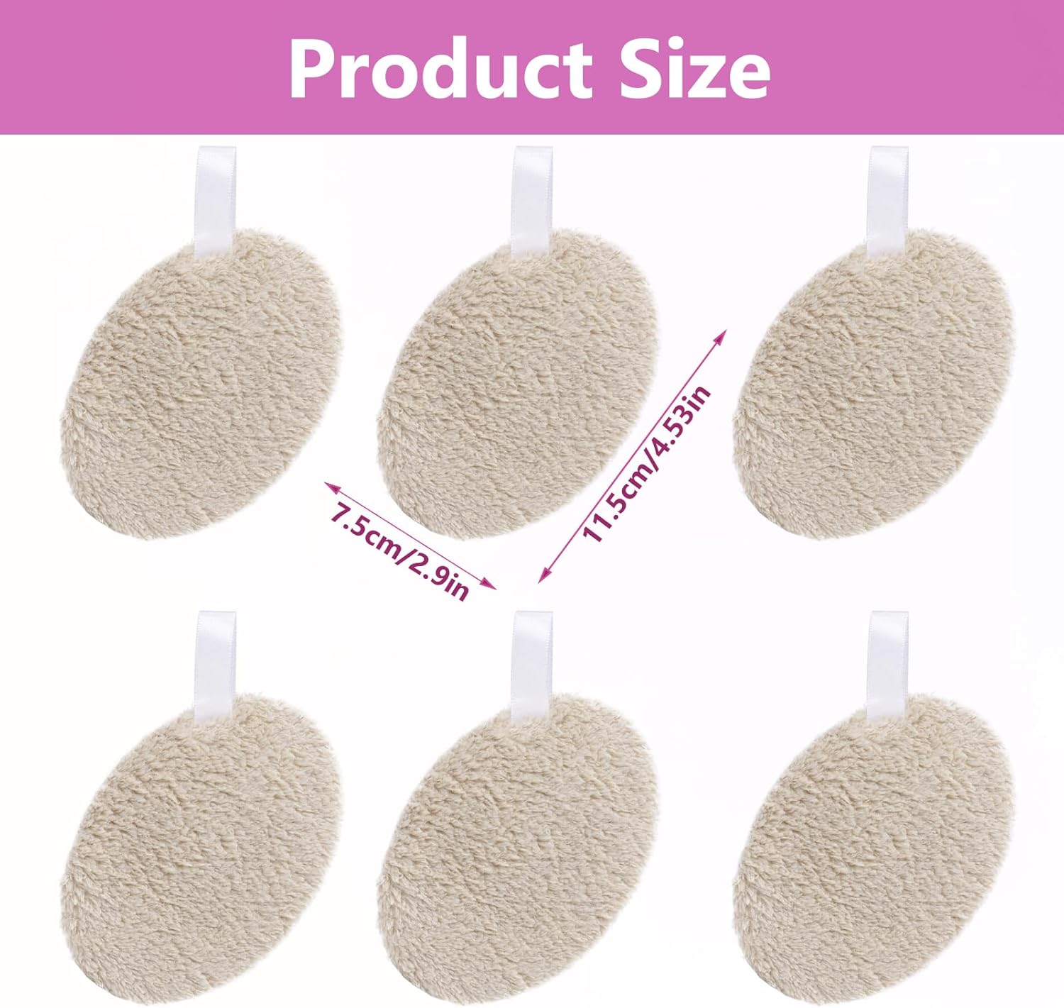 Thumbnail 1 de LOPHE 6 dischetti struccanti lavabili a doppia faccia in microfibra (beige) – riutilizzabili