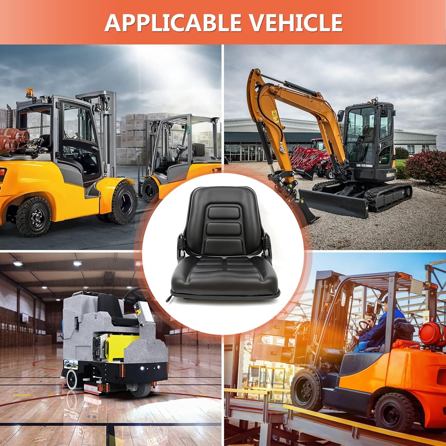 Thumbnail 6 de TICSEA Universal Forklift Seat 160° backrest