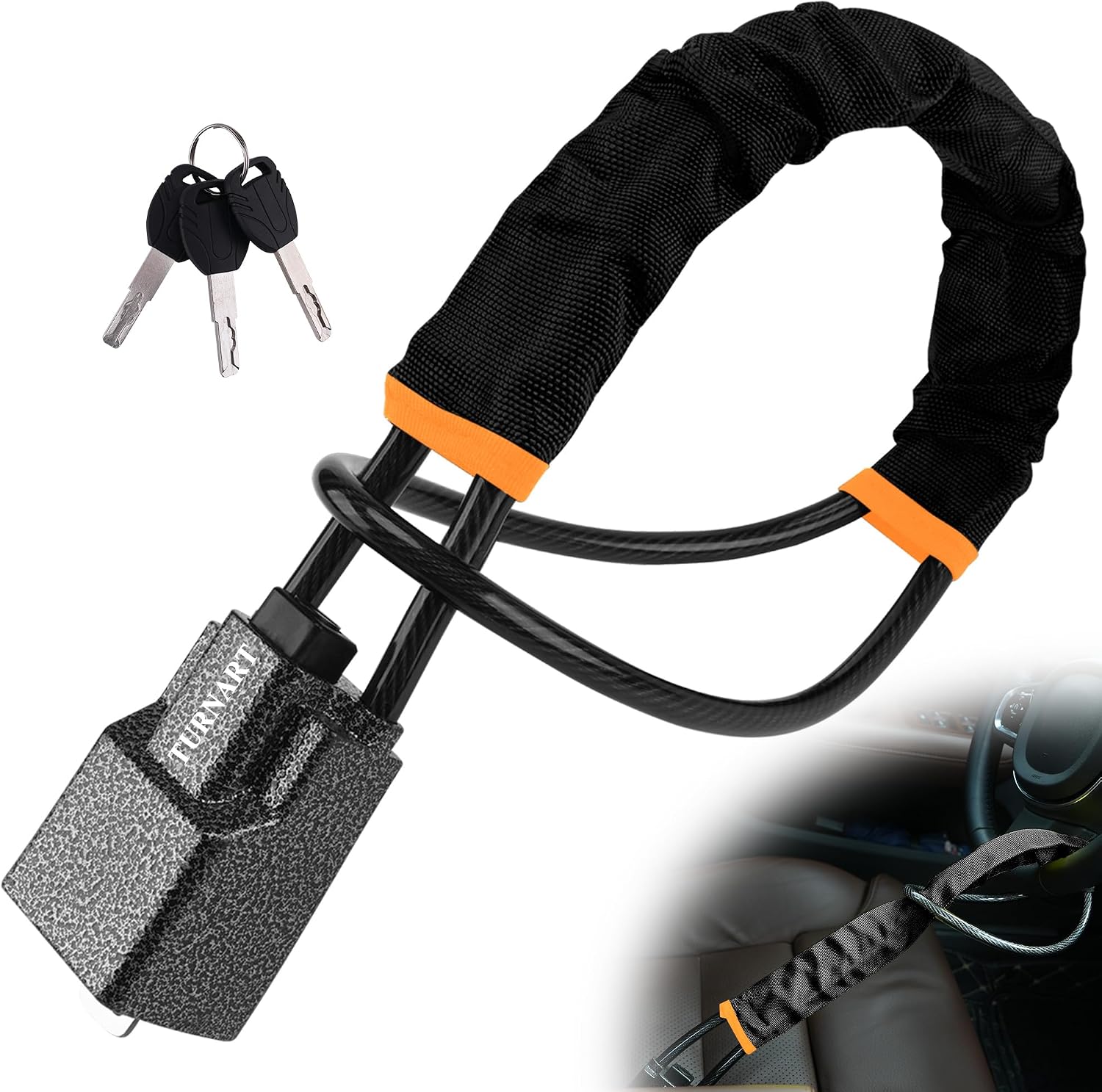 Thumbnail 6 de TURNART Steering Wheel Lock: Universal Anti-Theft Lock with Seat Belt Design