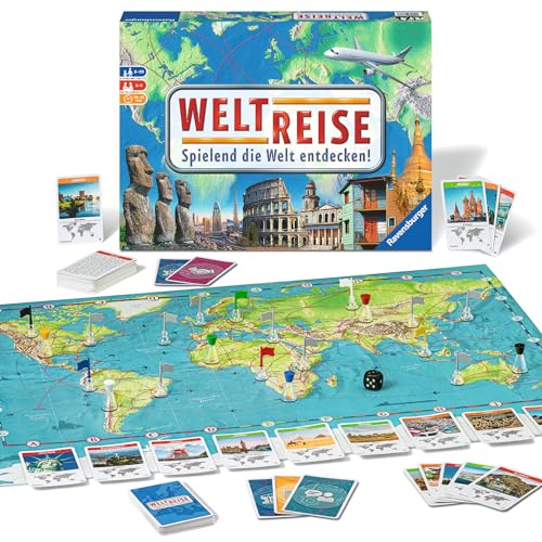Detalle de Ravensburger Familienspiel 26888 Weltreise – Der Familienklassiker ab 8 Jahren