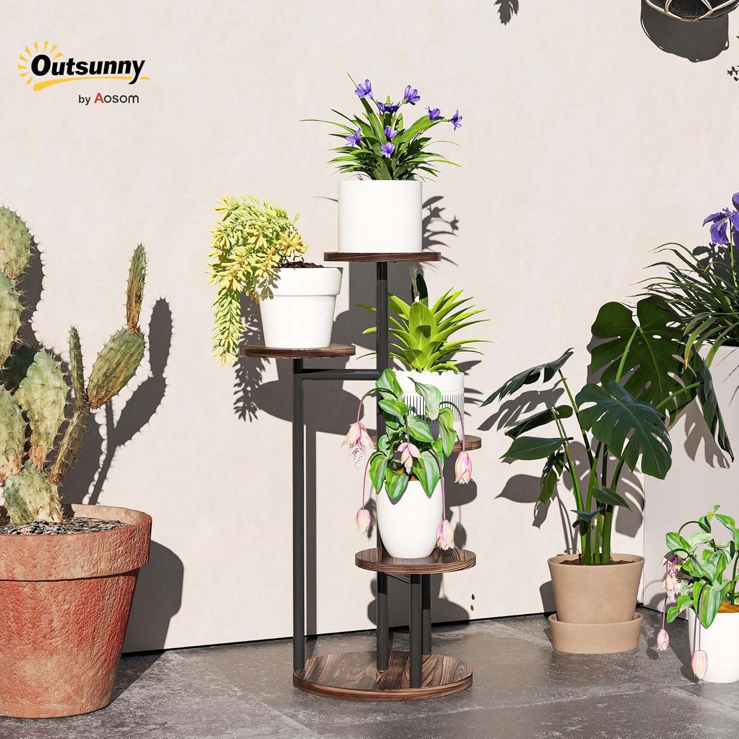 Thumbnail 1 de Outsunny Estantería para Plantas 5 Niveles Madera y Acero 🌱