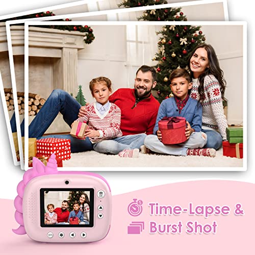 Detalle de HiMont - Cámara infantil digital e instantánea con impresión Zero-Ink (rosa)