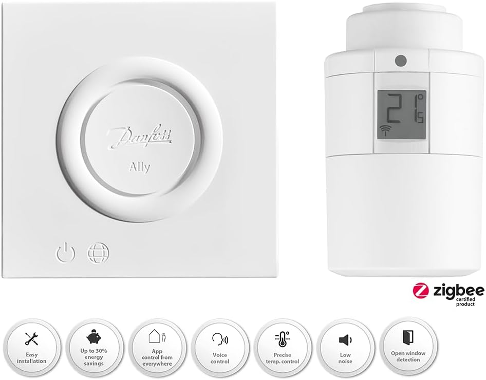 Detalle de Danfoss Ally Starter-pack: termostato elettronico con gateway per controllo smart del riscaldamento