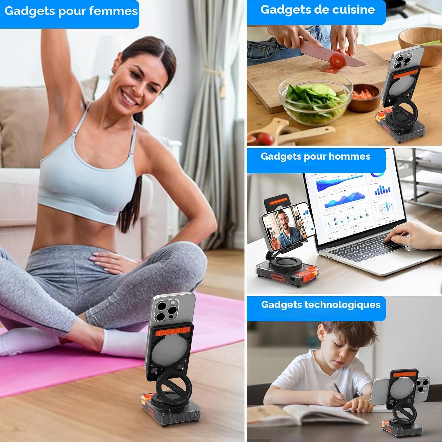 Detalle de ANCwear Support portable pour téléphone et haut-parleur Bluetooth — son HD, design pliable