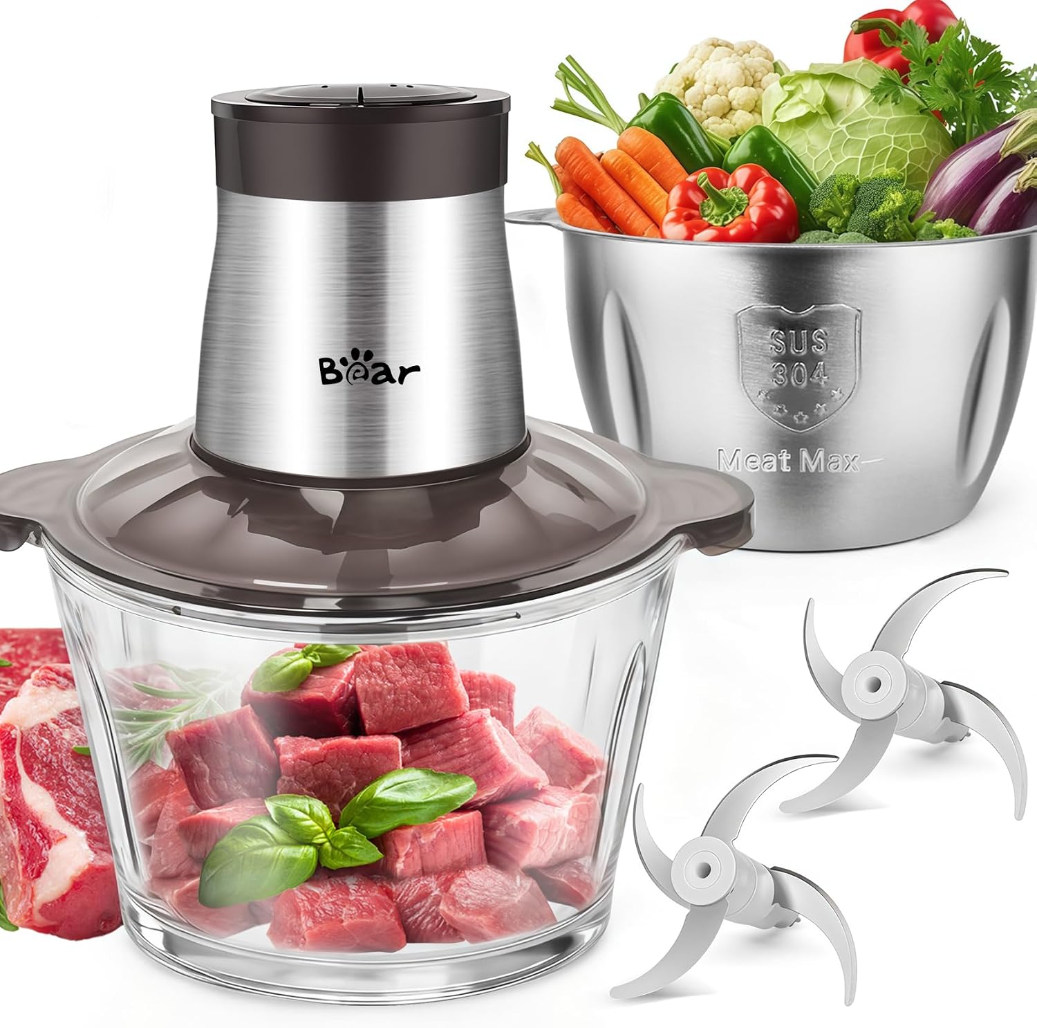 Detalle de Bear 600W Food Processor 2L+1.8L