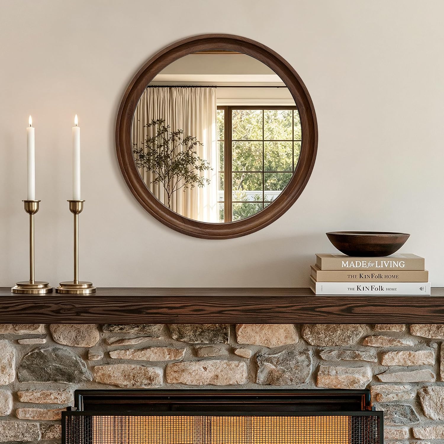 Detalle 1 de LAWADA Round Wood Mirror 20