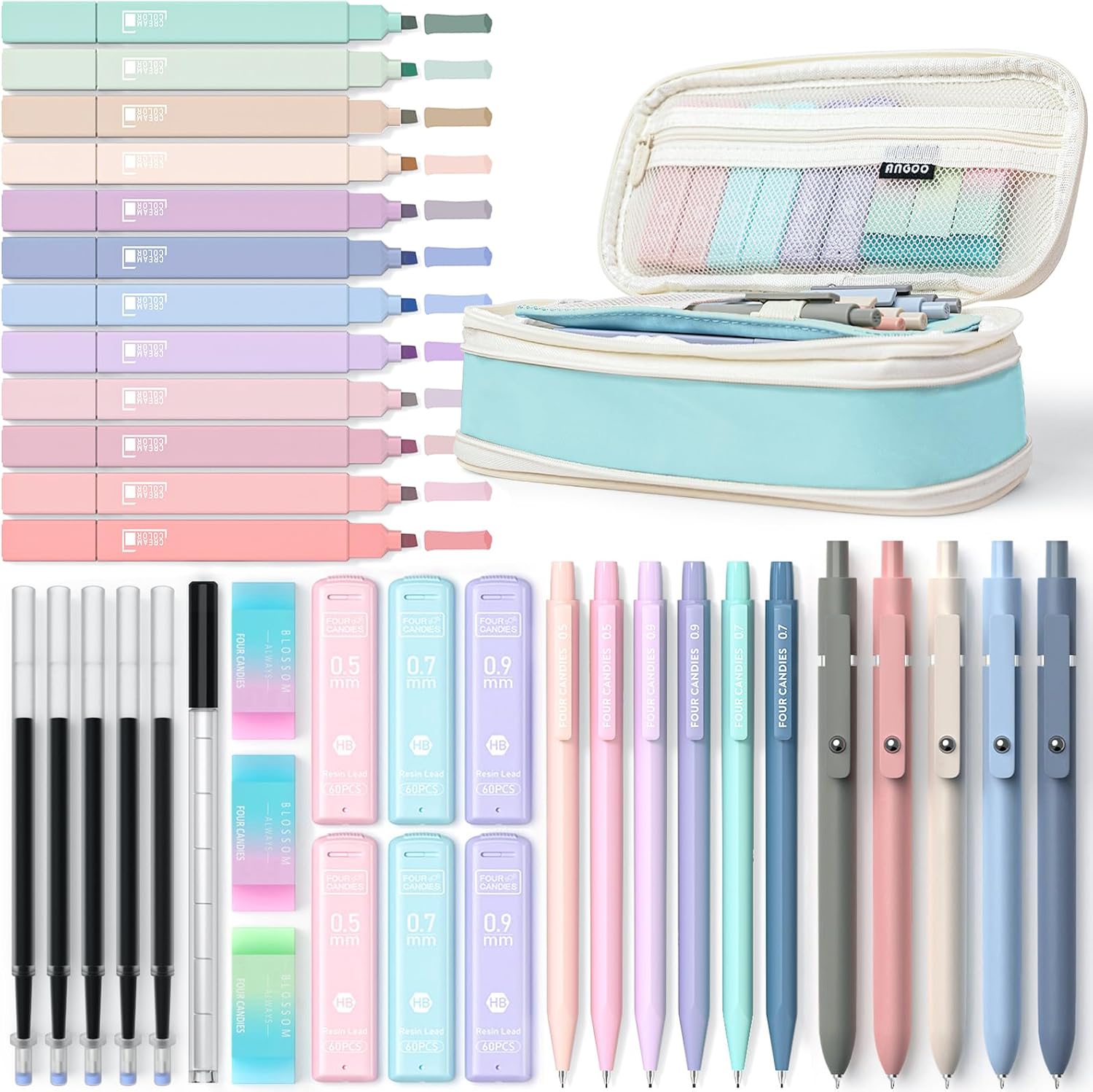 Detalle de Four Candies pencil case set 39 pcs