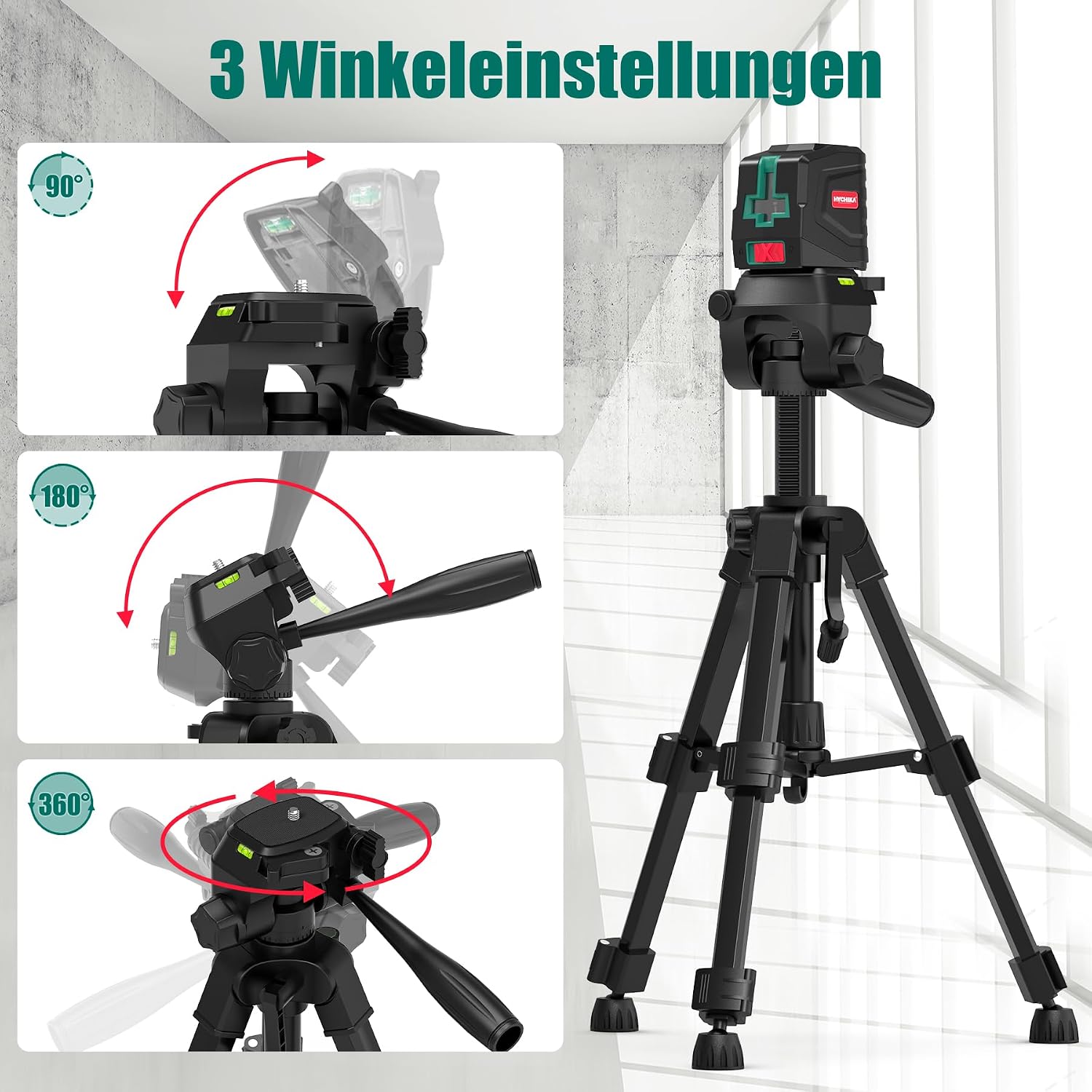 Detalle de HYCHIKA Baustativ 30–65 cm für Laser