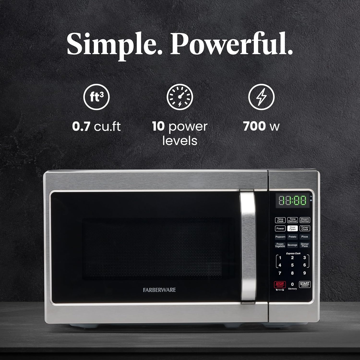 Detalle 2 de Farberware FMO07AHTBKJ 0.7 Cu Ft Microwave 🍽