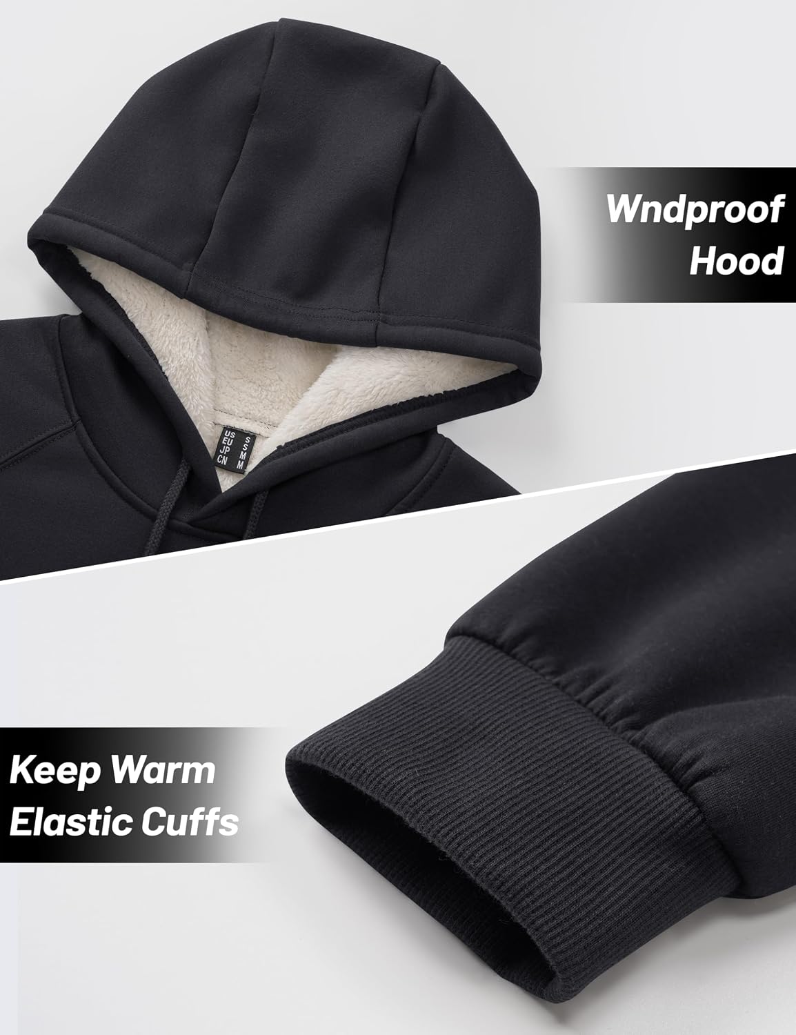 Thumbnail 6 de MAGCOMSEN Men's Sherpa Hoodie, Heavyweight Fleece-Lined with Kangaroo Pocket