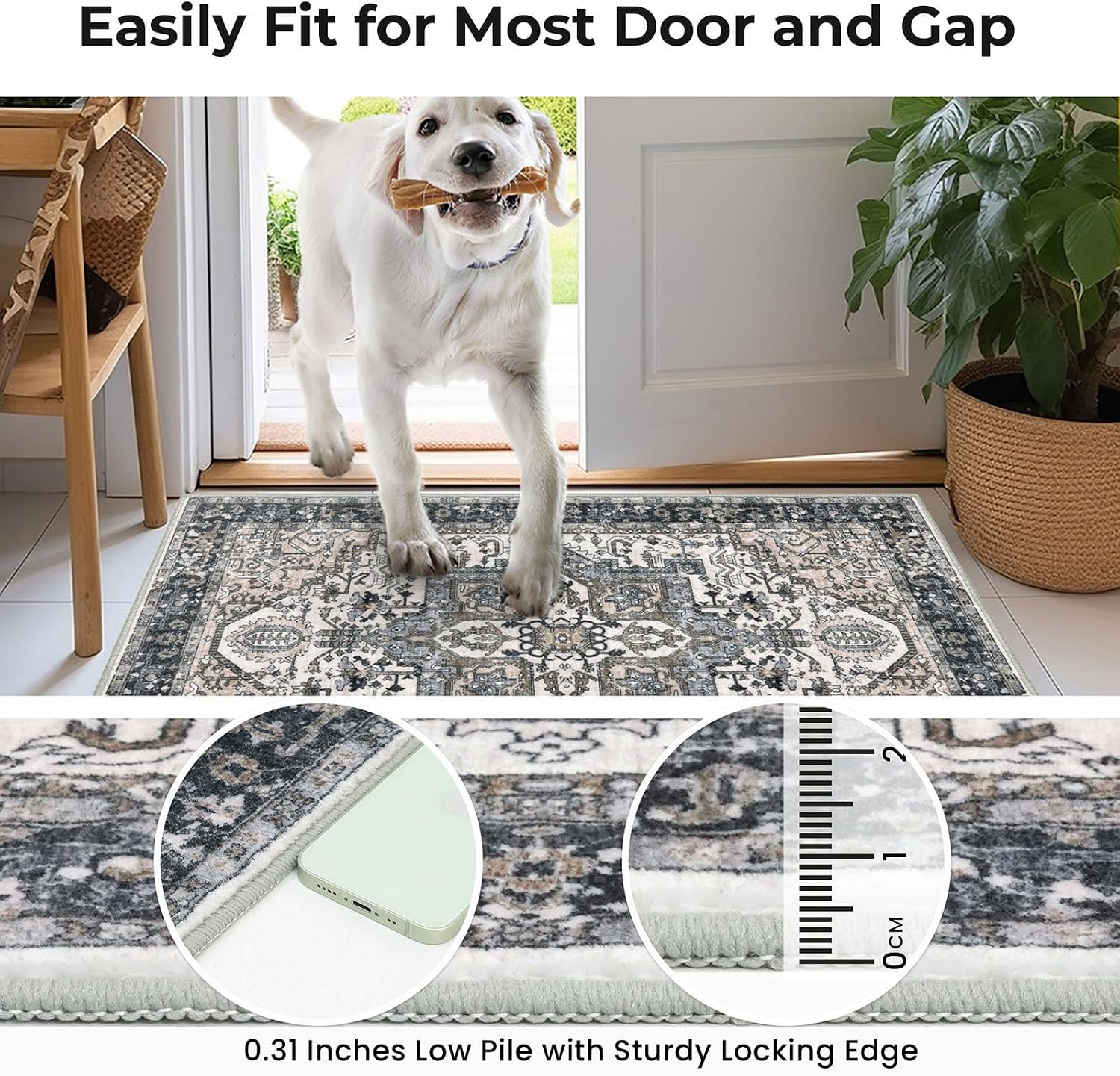 Thumbnail 5 de KOZYFLY Runners 2x6 Ft Washable Hallway Rug