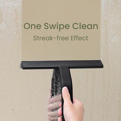 Detalle de dancemoon JustHang Shower Squeegee with Built-in Hook, 25 cm (Black)