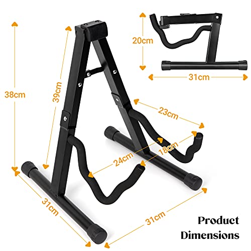 Detalle de CAHAYA Support Guitare Universel Pliable – Stand robuste et compact pour guitares acoustique, électrique et basse