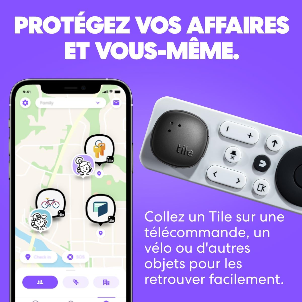 Detalle de Tile by Life360 Sticker – Petit tracker Bluetooth adhésif (lot de 2, noir)