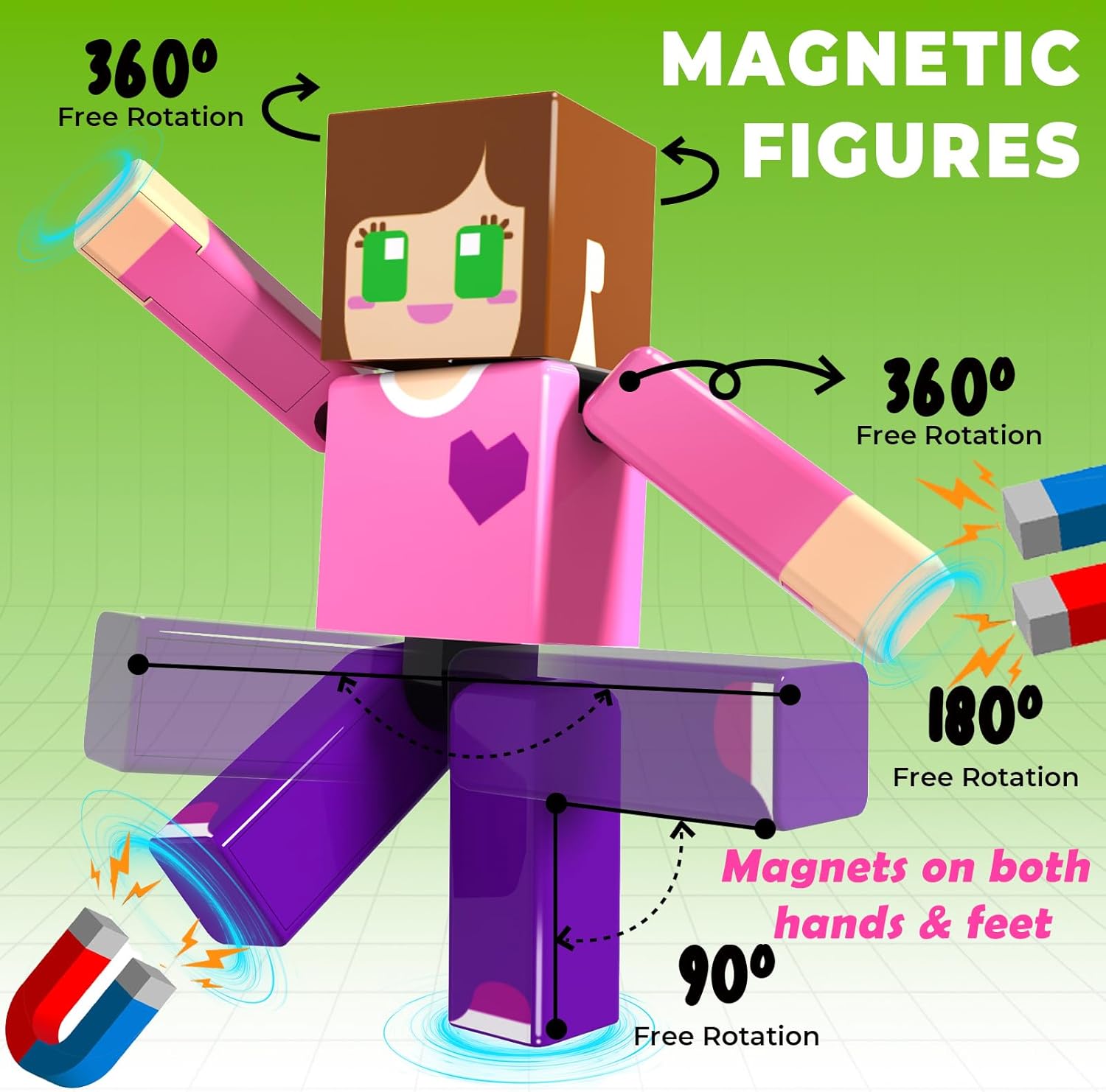 Thumbnail 5 de 464-Piece Magnetic Building Blocks (Magnetic Blocks/Magnet Cubes) for Kids Ages 4–8