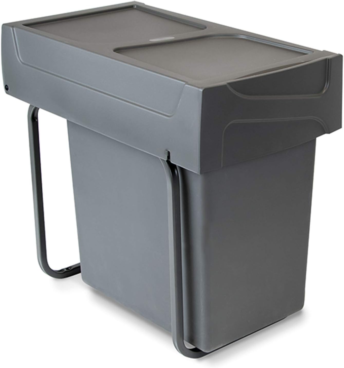 Detalle de Emuca Poubelle avec Fixation inférieure pour la Cuisine – 20 L, Acier et Plastique, Gris Anthracite