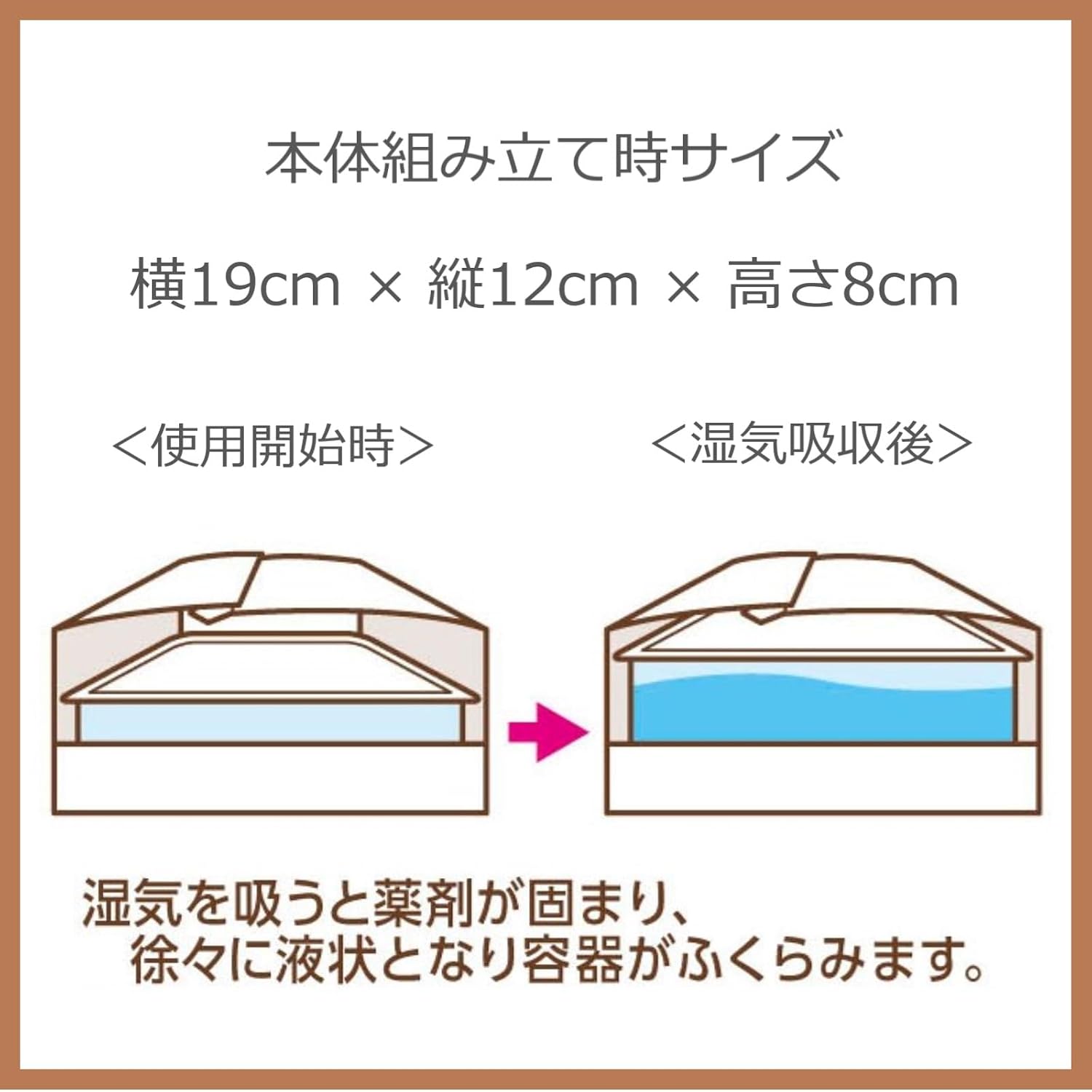 Detalle de ドライ&ドライUP NECO 除湿剤 1000mL×4個入り・圧縮包装容器