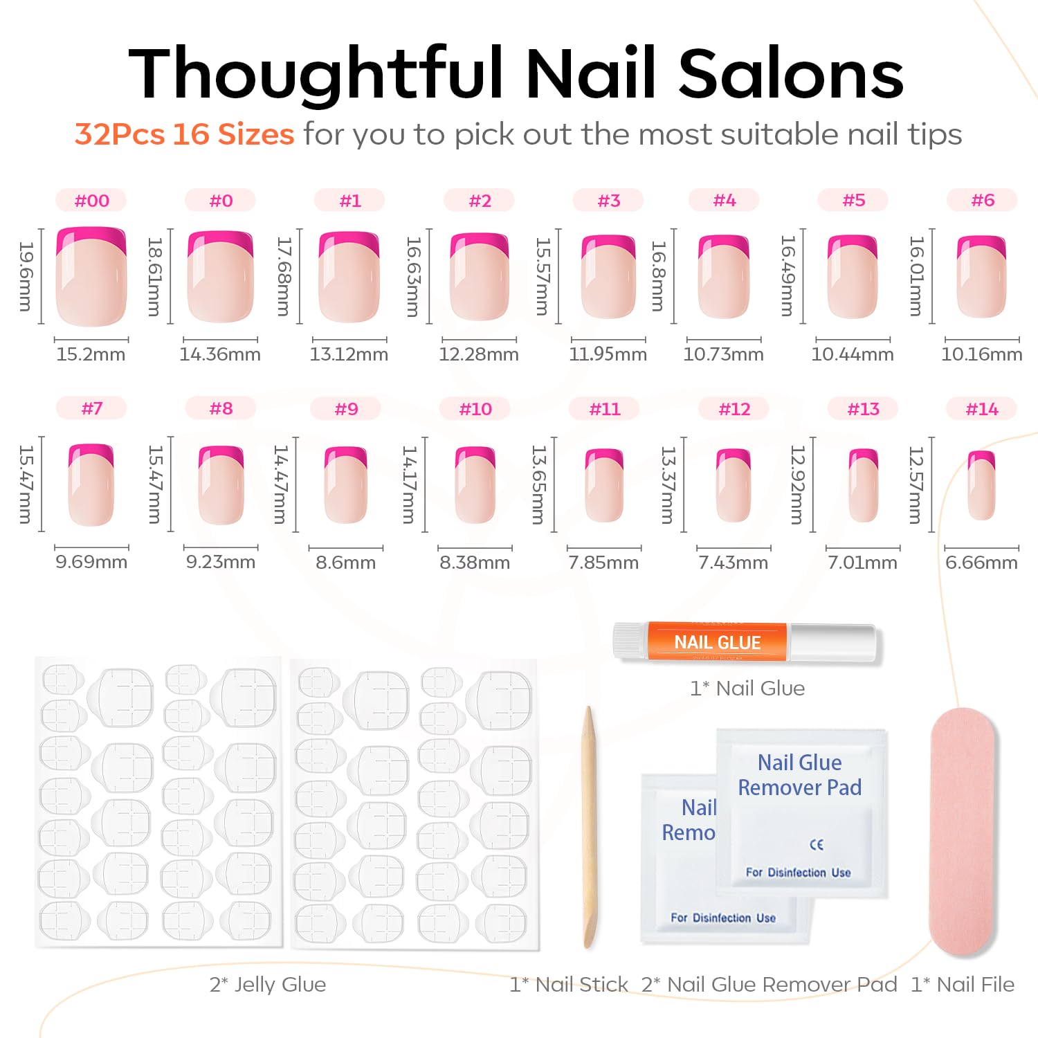 Detalle de Modelones Press-On Nails, 16 Sizes