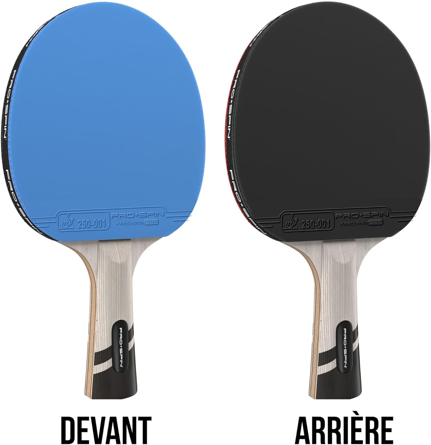 Thumbnail 5 de Raquette de ping-pong PRO-SPIN Série Elite 7 plis homologuée ITTF (fibre de carbone, mousse 2 mm, étui)