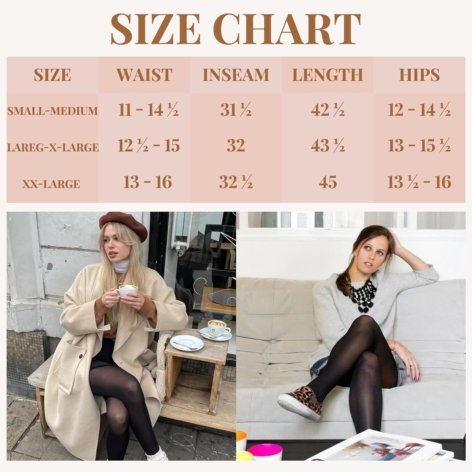 Thumbnail 5 de Gayhay Fleece-Lined Tights for Women, 2 Pairs, High-Waisted Sheer Look