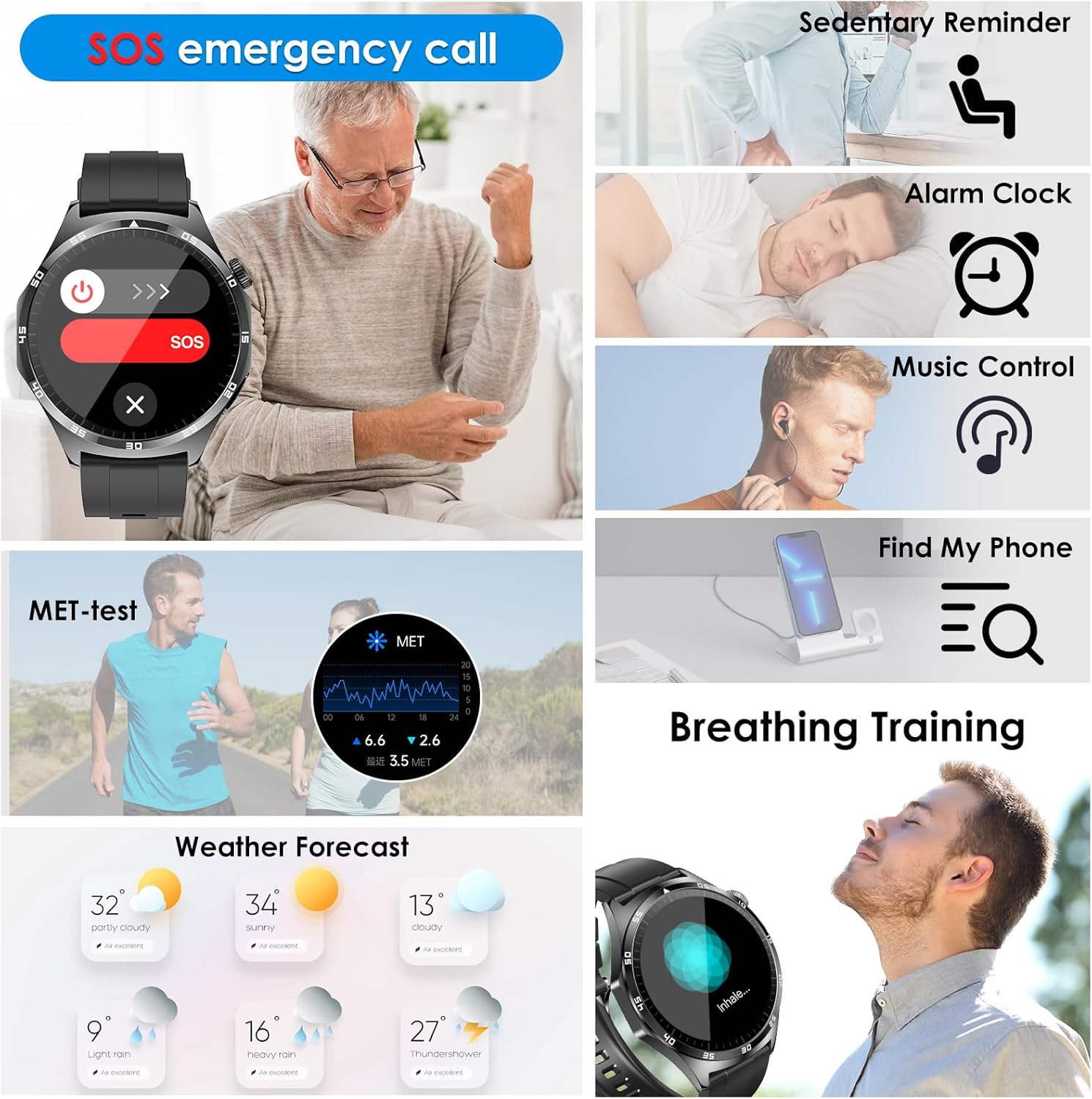 Thumbnail 6 de Marsyu 2026 Smart Watch for Men: Health-First Wearable with ECG, Blood Pressure, and Sleep Monitoring