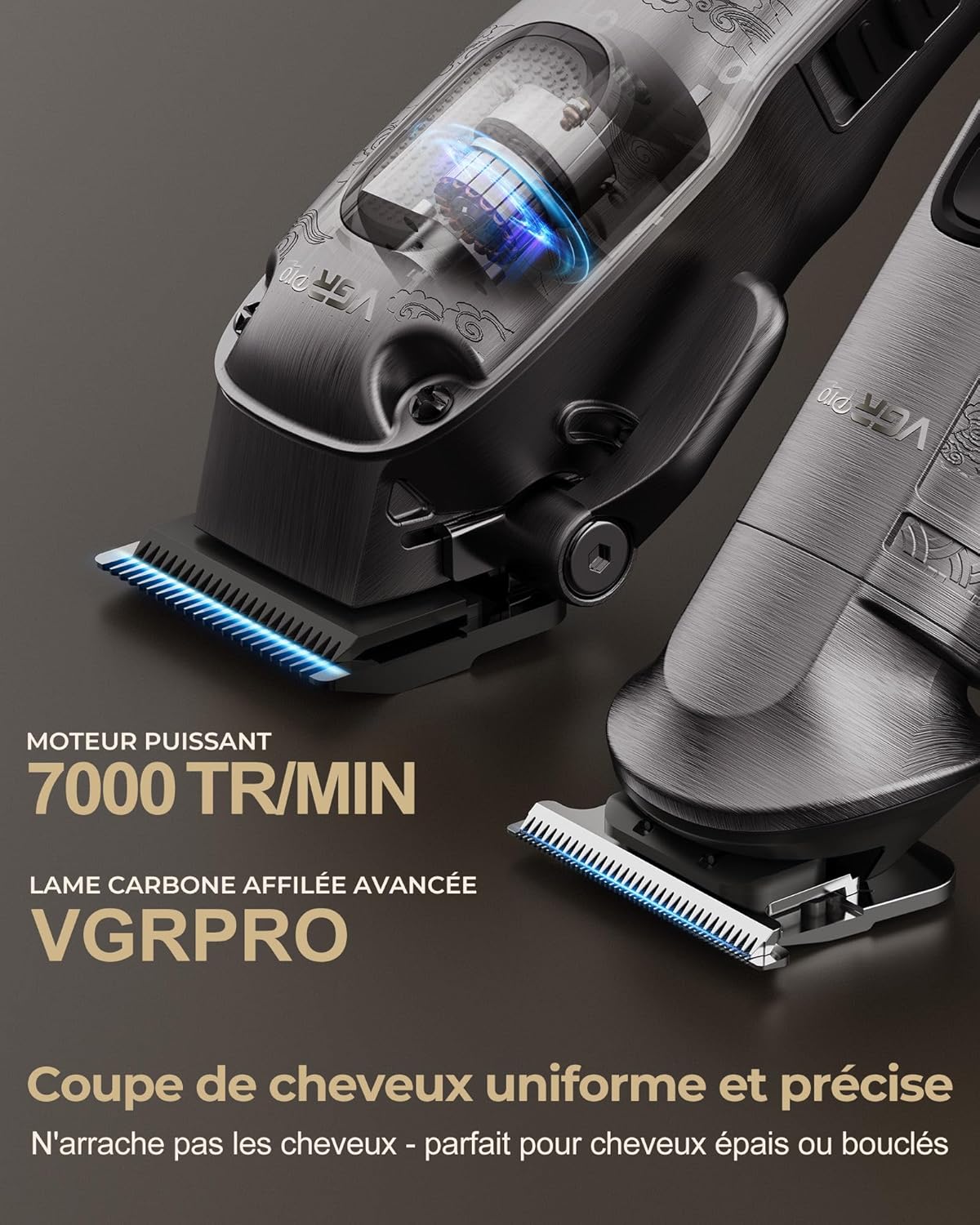 Thumbnail 1 de VGRPRO Tondeuse Cheveux Homme Professionnelle sans fil + kit barbe 4 en 1