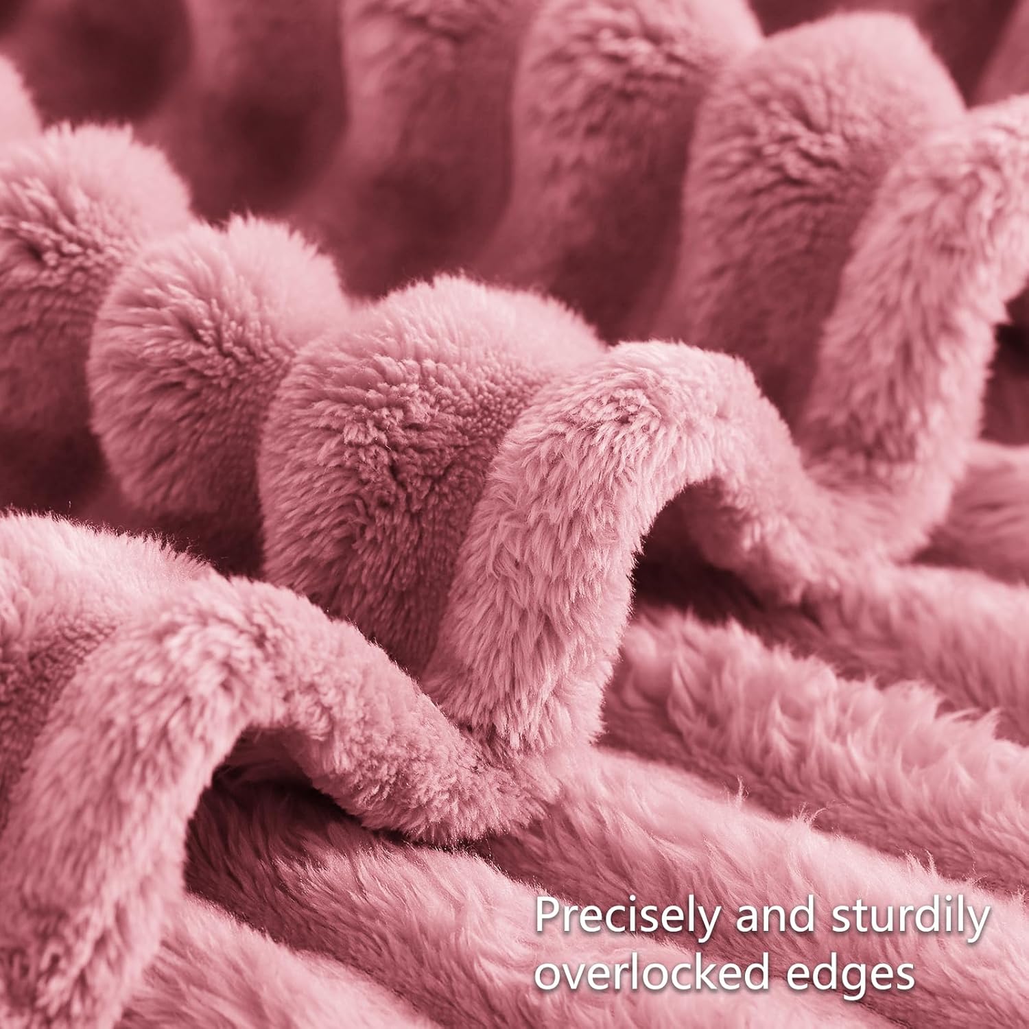 Thumbnail 6 de RUIKASI Fleece Throw Blanket for Sofa (230x270cm) – Super King, Pink Fluffy Throw