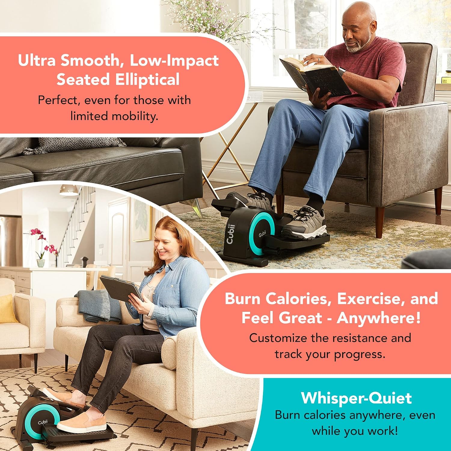 Detalle 2 de Cubii JR1 under-desk elliptical for seniors