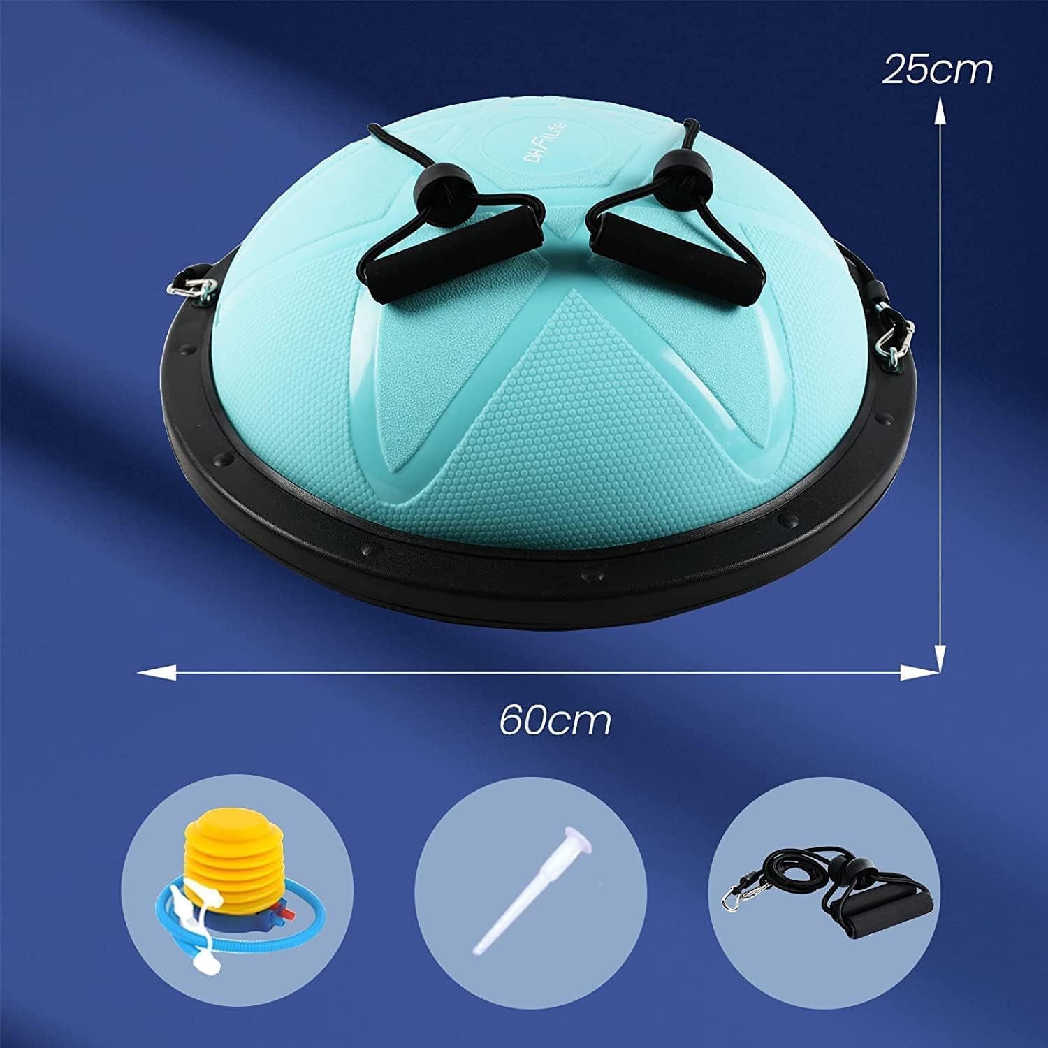 Detalle de DH FitLife Balance Ball da yoga e fitness 60 cm con pompa e 2 fasce