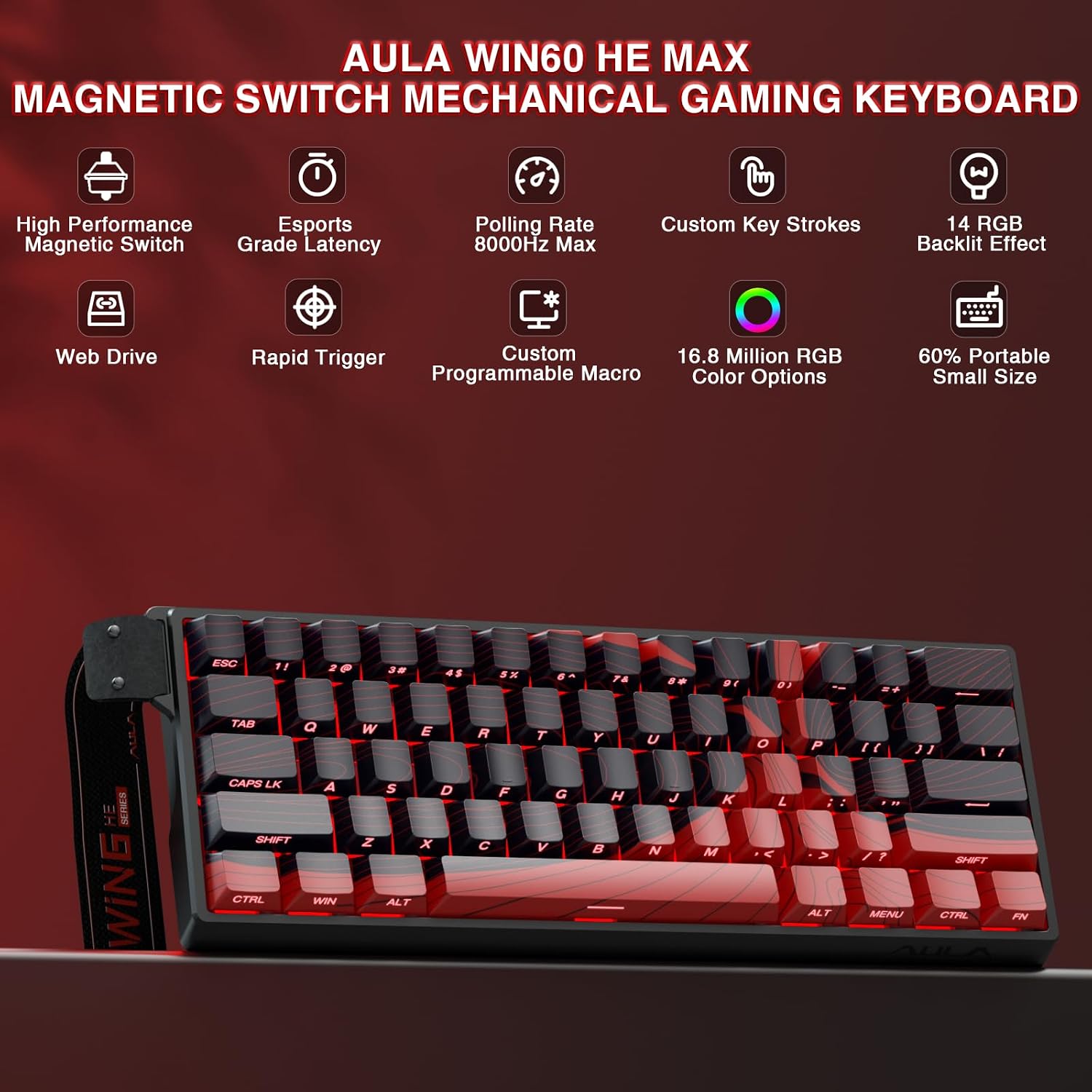 Detalle 2 de AULA WIN60HE MAX Gaming Tastatur mit 8000 Hz