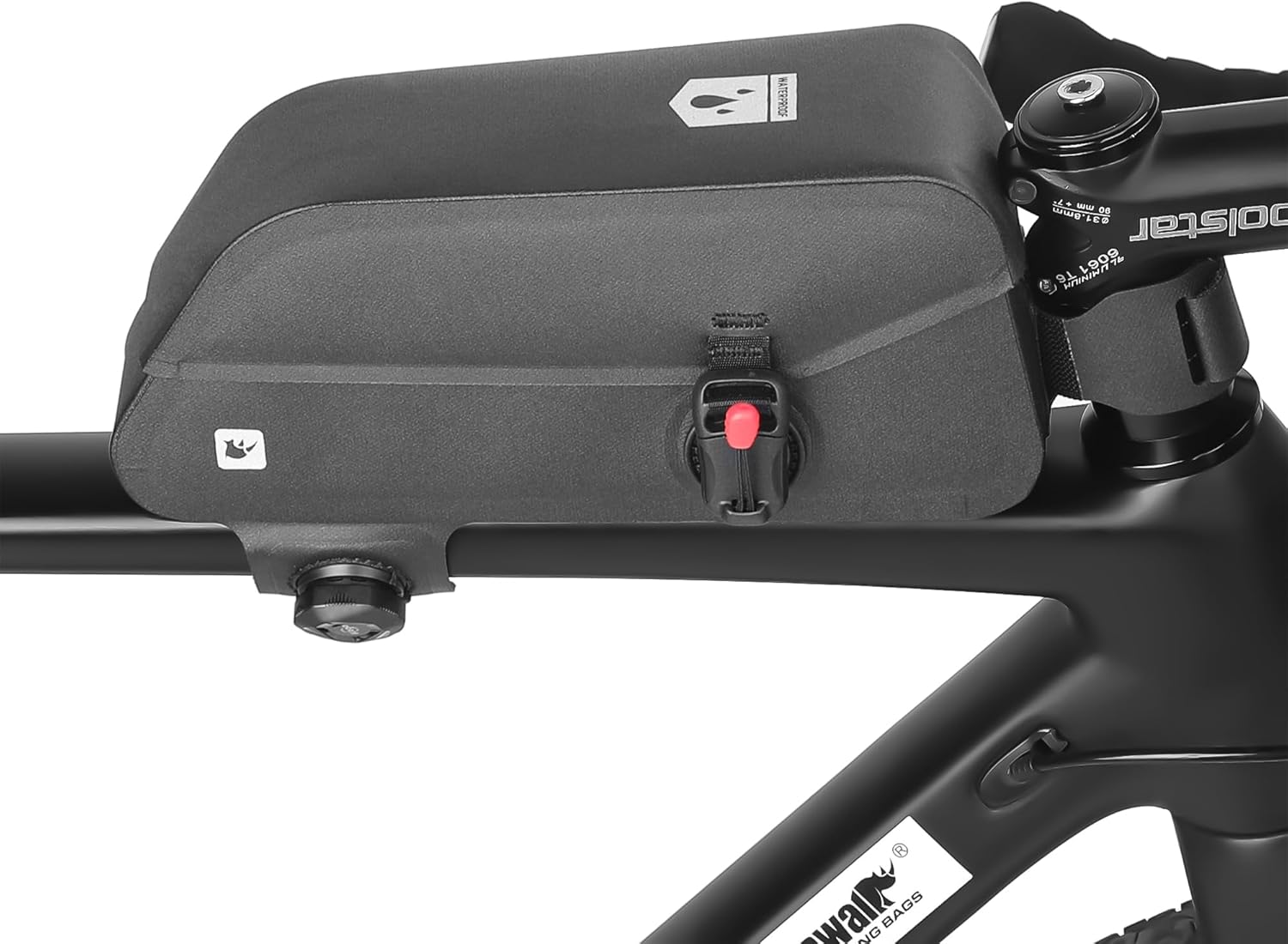 Thumbnail 3 de Rhinowalk waterproof top tube bag for bike frames (TPU, knob locking) – Black