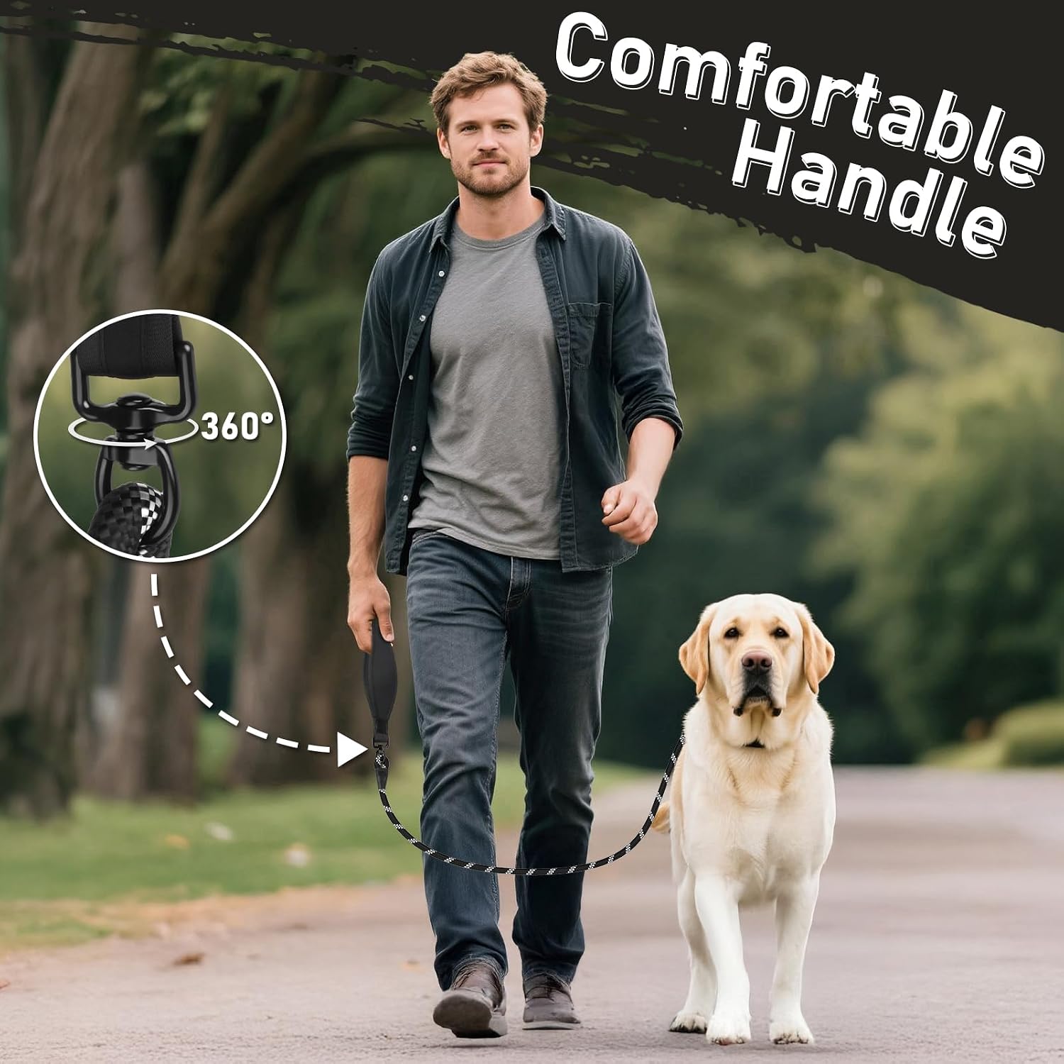 Thumbnail 3 de Kdsvakd Slip Lead for Dogs – Figure‑8 Nylon Training Lead with Padded Handle (13mm, 1.5m)