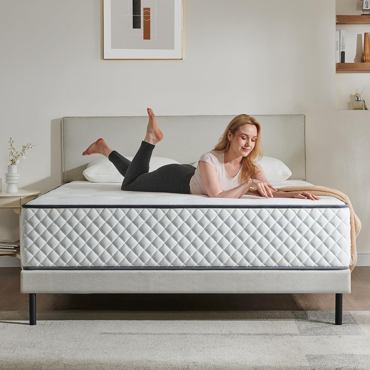 Detalle de Sleremind Double Mattress: 7-Zone Hybrid Pocket Spring, Medium-Firm with Cooling Gel Memory Foam (135×190×22cm)