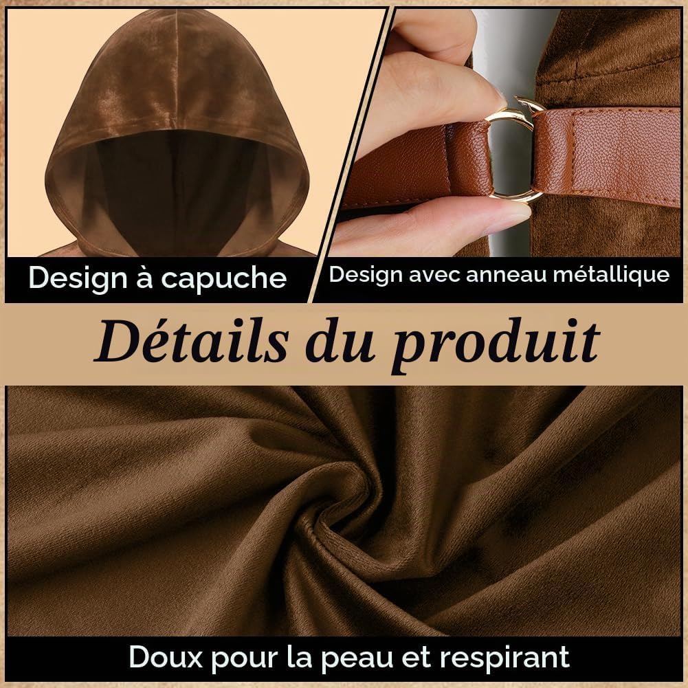 Detalle de BSBUY 5158758 cape met capuchon, 90 cm, 100% polyester