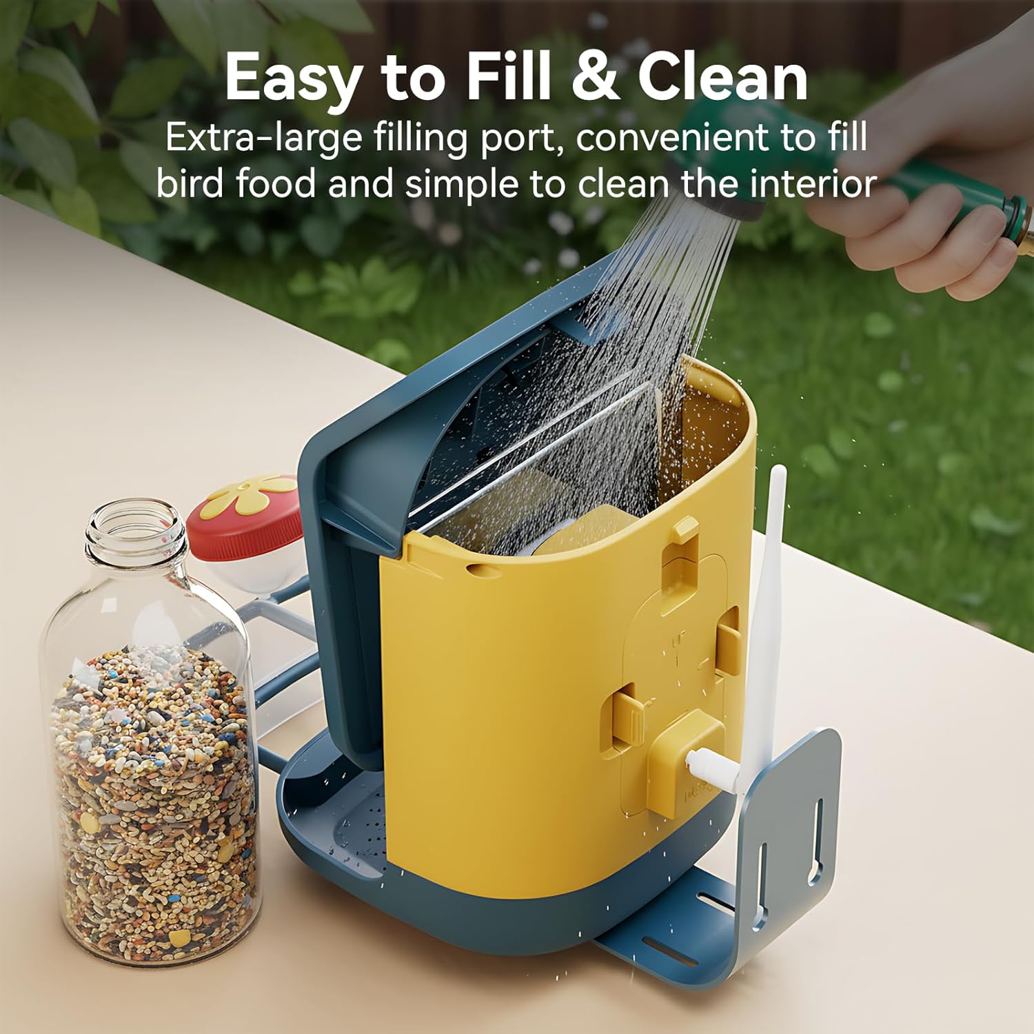 Thumbnail 5 de 2K Bird Feeder with Camera: Solar Powered, AI Bird ID, 1.8L Capacity, IP65 Weatherproof