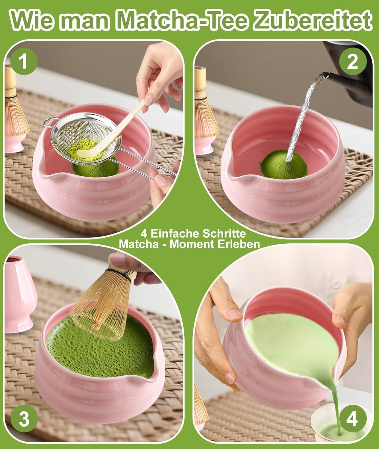 Thumbnail 4 de JBER Matcha Besen Set Rosa 7-teilig