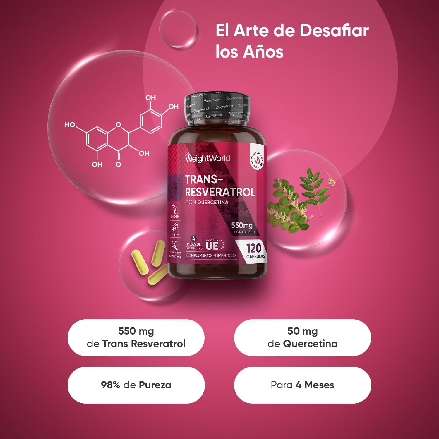 Thumbnail 1 de WeightWorld Trans Resveratrol 550 mg